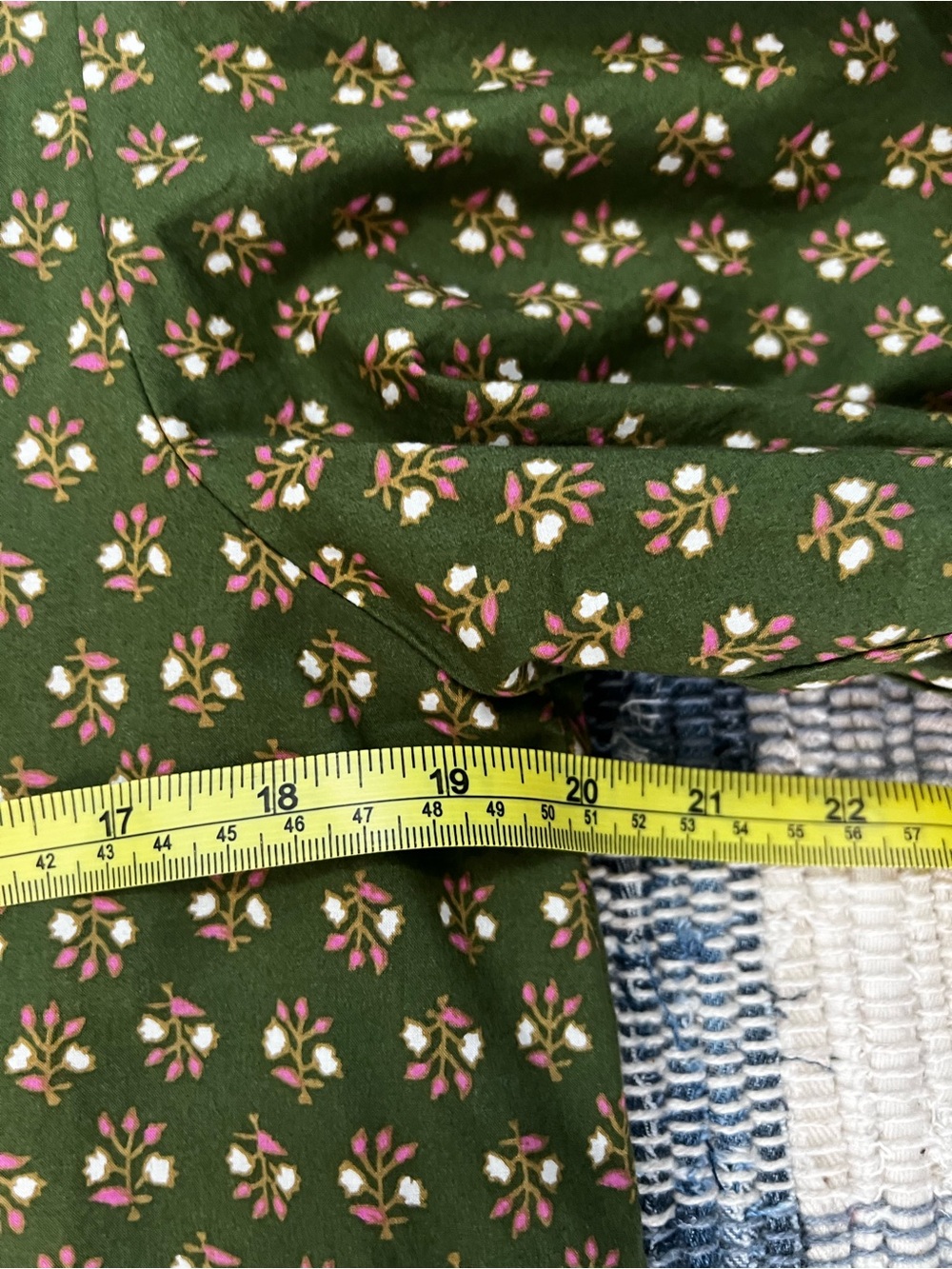 PINCH Olive Floral Puff Sleeve Blouse | Size L - Picture 8 of 9